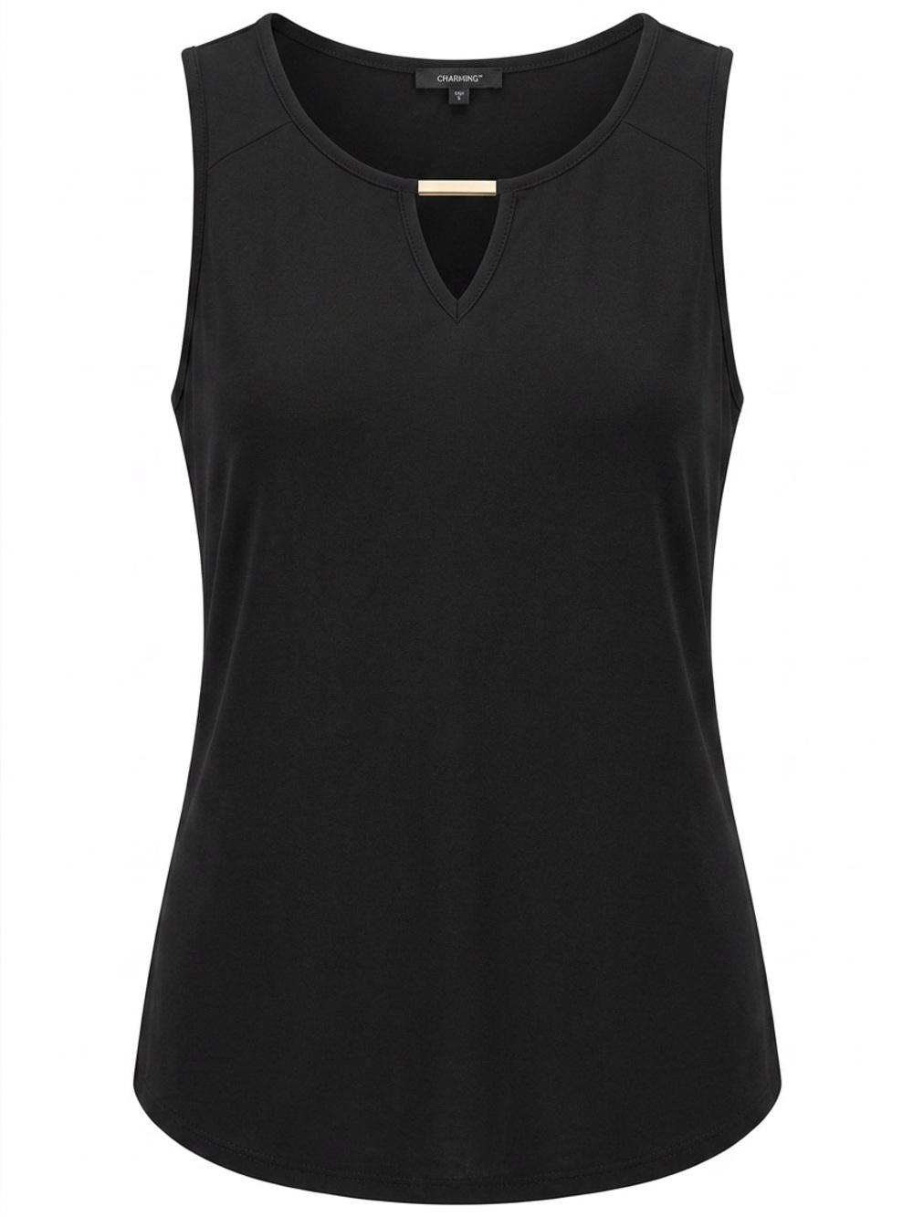 torrid Black Sleeveless Tank with Keyhole Accent